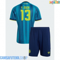 Camisa de time de futebol Colômbia Yerry Mina #13 Replicas 2º Equipamento Infantil Mundo 2026 Manga Curta (+ Calças curtas)